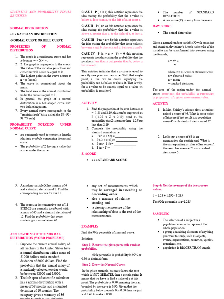 Normal Distribution and Probability Guide | PDF | Normal Distribution ...