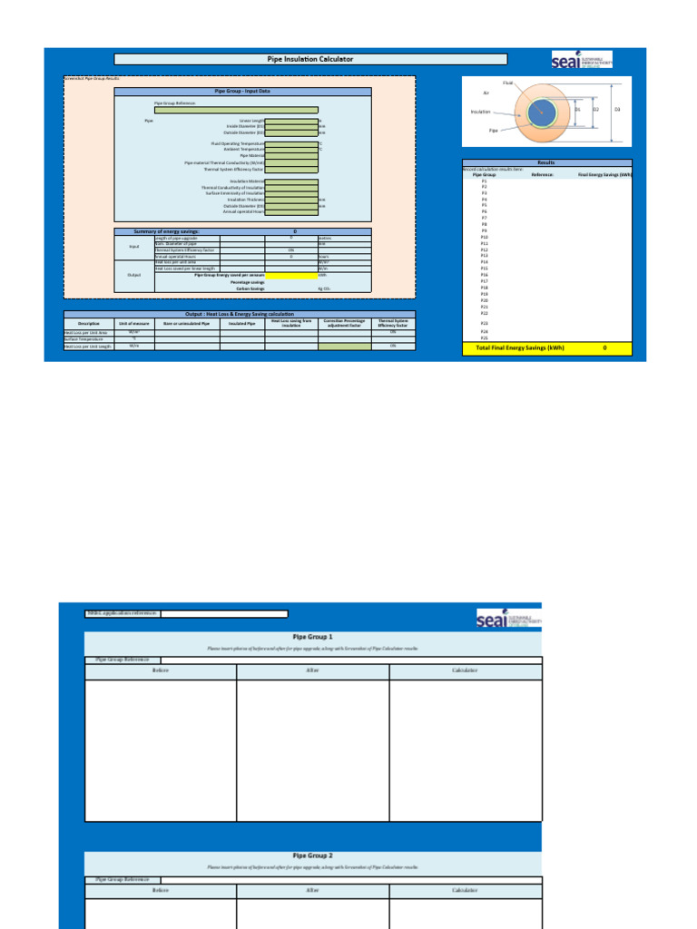 SEAI Pipe Insulation Calculator PDF Thermal Insulation Electrical