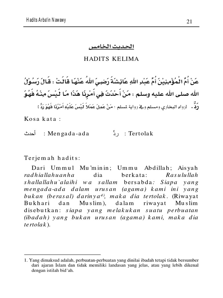 96 Hadits Arbain Nawawiyah 1 20 Pdf