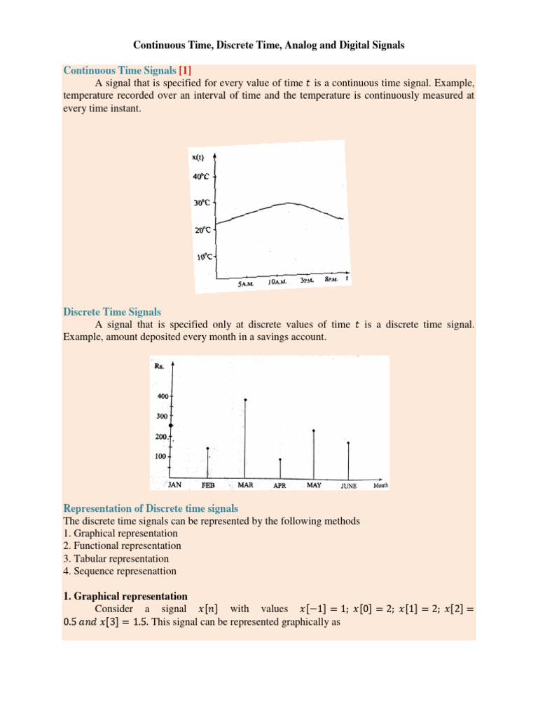 Continuous vs Discrete Signal Overview | PDF | Discrete Time And ...