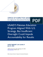 USAID'S Pakistan Education Program Aligned With U.S. Strategy, But Insufficient Oversight Could Impede Accountability For Results