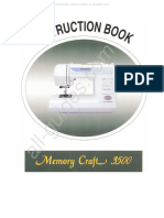 Janome Memory Craft 3500 Sewing Machine Instruction Manual
