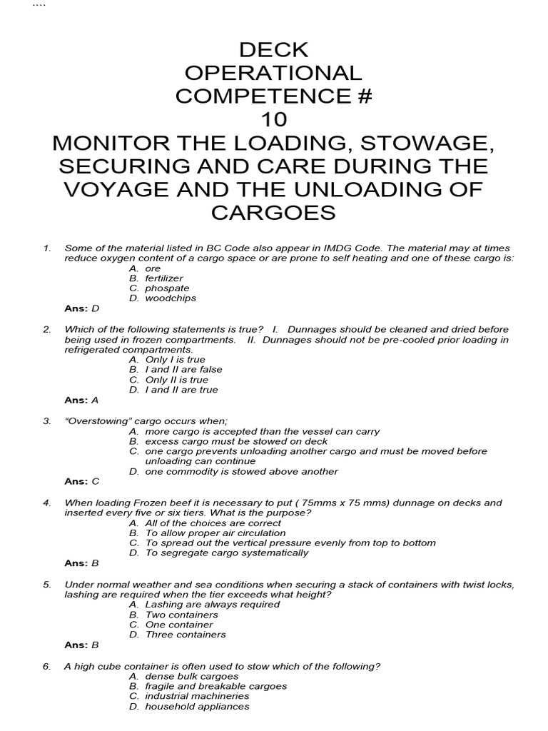 Cargo Stowage and Safety Guidelines | PDF | Cargo | Welding