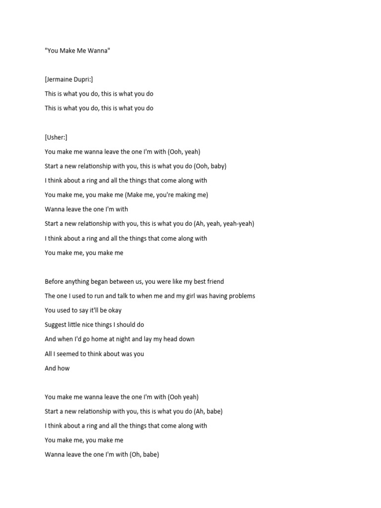 You Make Me Wanna PDF