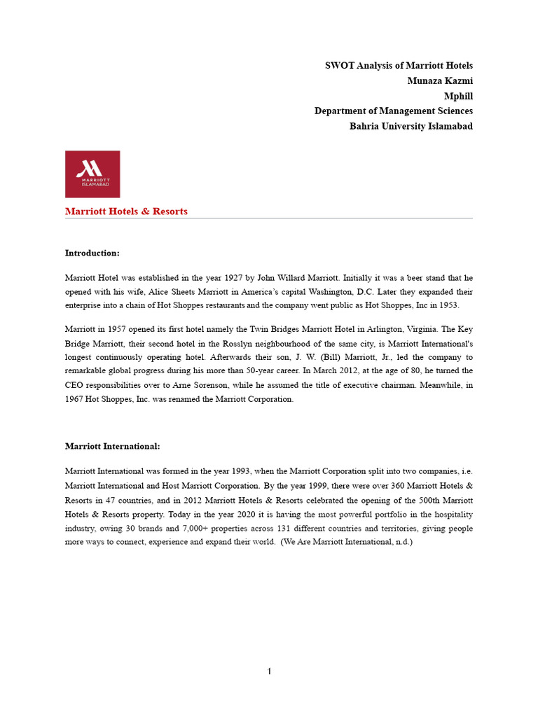 Image Result For Marriott Swot Swot Ysis Of Marriott Business Strategy