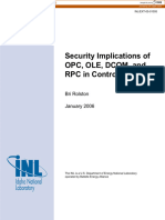 Security Implications of Opc, Ole, Dcom, and RPC in Control Systems