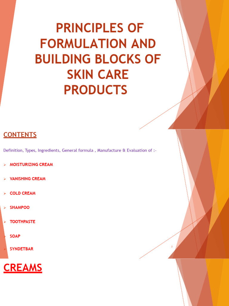 Formulation Principles of Skin Care Products | PDF | Water | Oil
