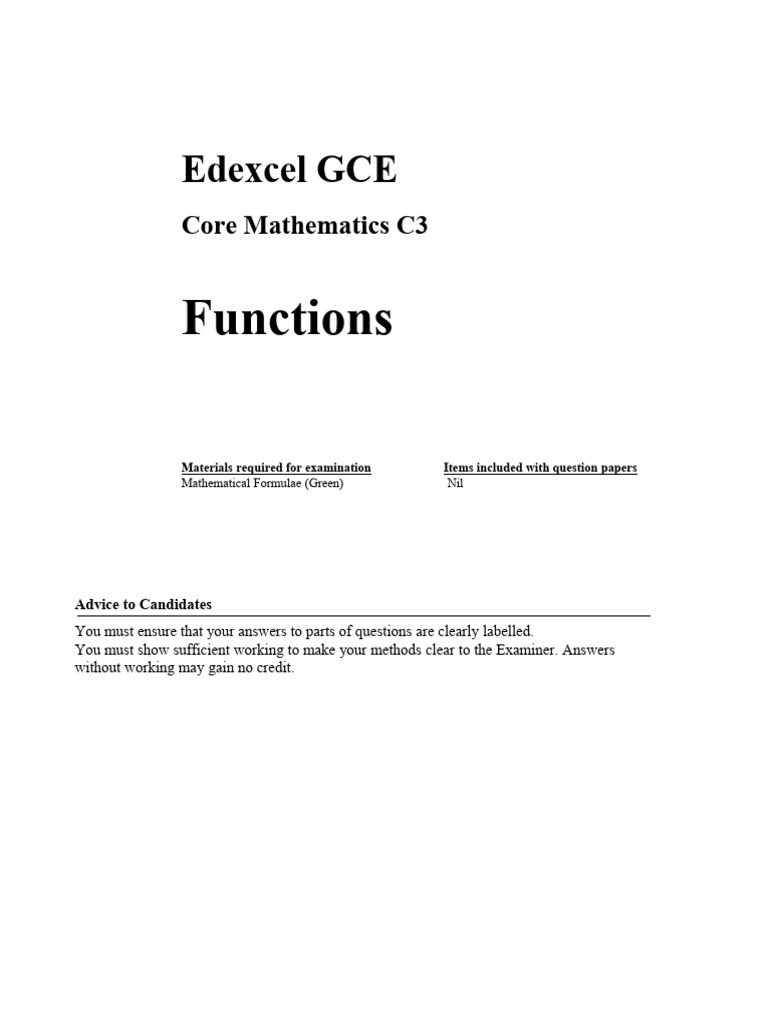 c3 Functions | PDF