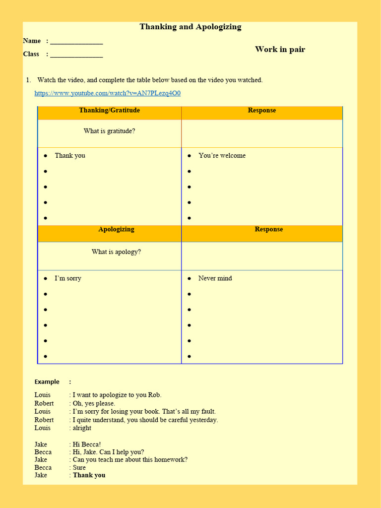 Gratitude and Apology Expressions Guide | PDF