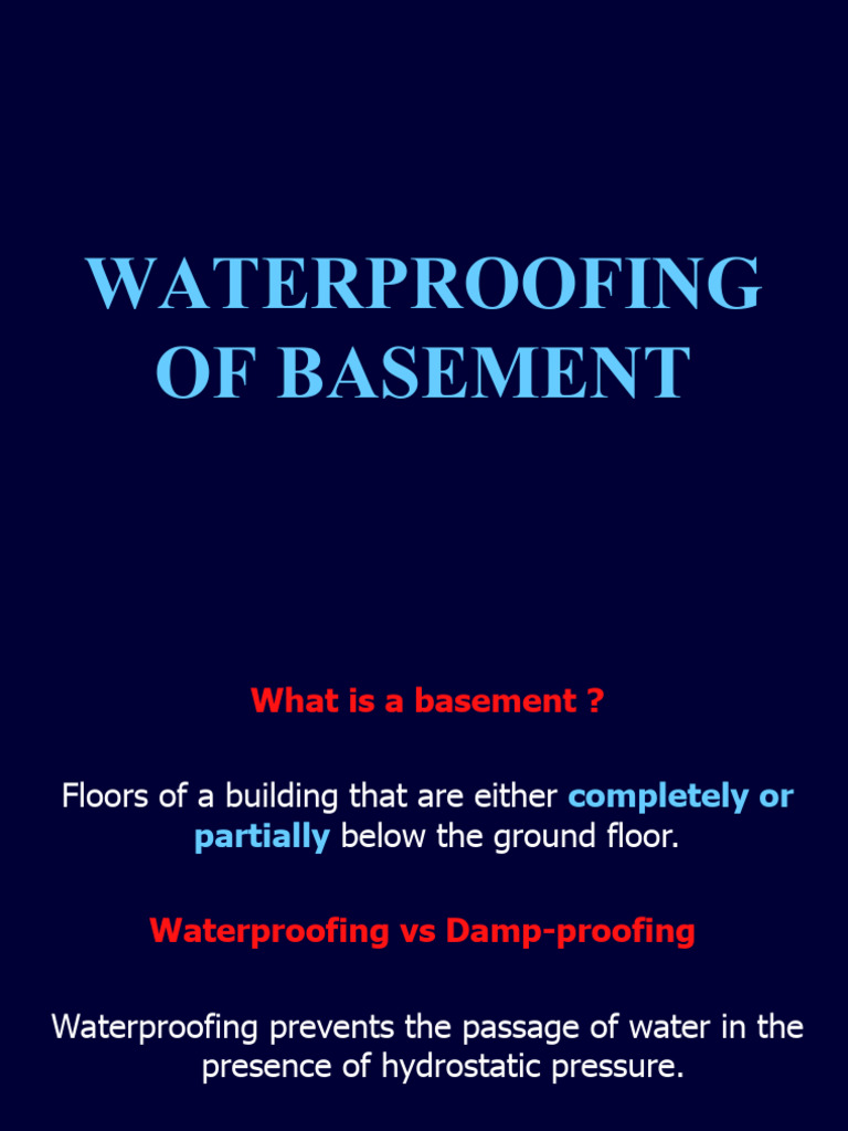 Basement Waterproofing Techniques Explained | PDF | Basement | Humidity