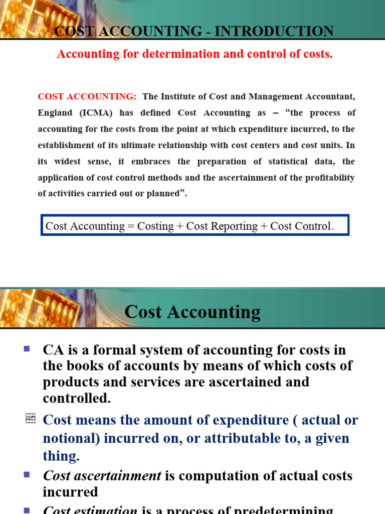 Introduction To Cost Accounting Module 1 Pdf Cost Cost Of Goods Sold