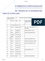 Model Raport Tranzacţii Cu Numerar Mai Mari de 10.000 Euro