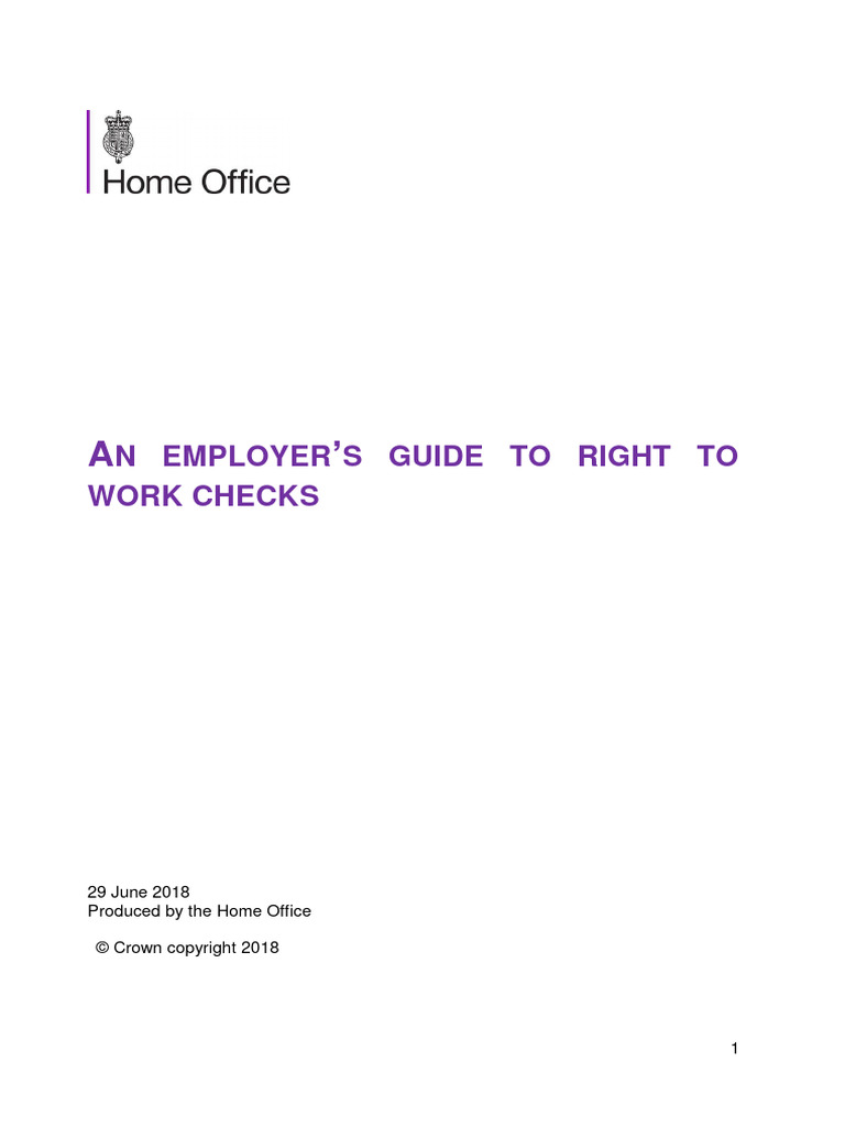 29 06 18 Employer S Guide To Right To Work Checks | PDF | Crimes ...
