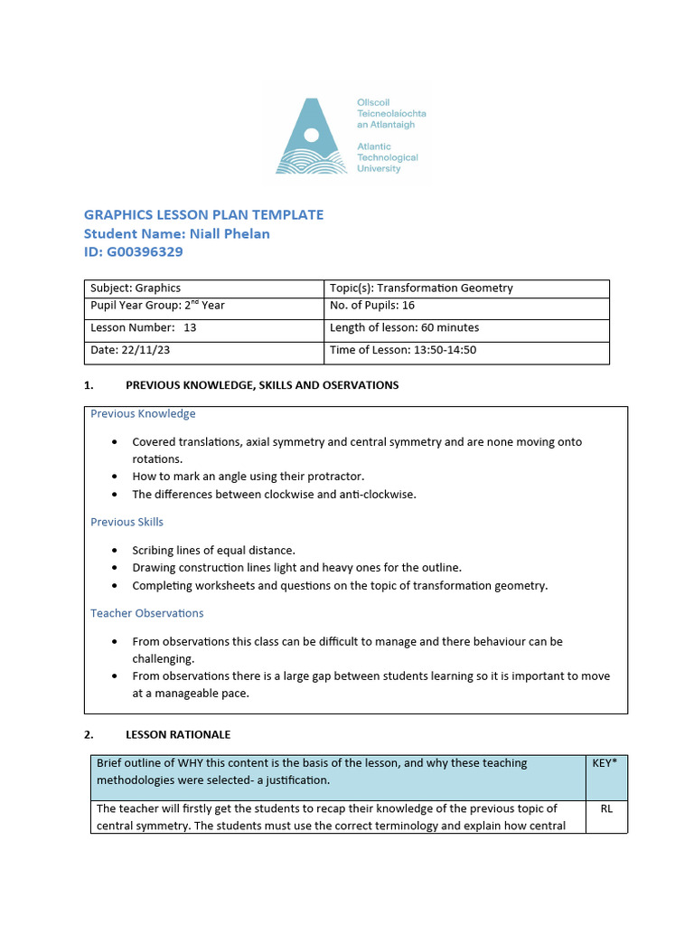 Graphics Lesson Plan 13 | PDF | Learning | Teachers