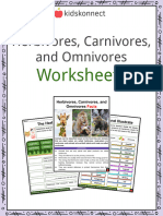 Herbivores Carnivores and Omnivores Worksheets Sample