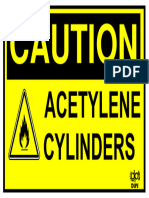 Caution Acetylene Cylinder