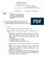 Surat Edaran Alokasi Anggaran Tungsura KPU Kab Tanggamus