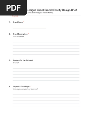 Iamtheoart Designs Client Brand Identity Design Brief
