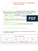 A Diversidade de Modos de Transporte e A Desigualdade Espacial Das Redes