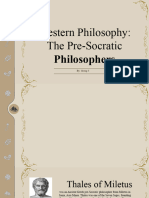Western Philosophy: The Pre-Socratic: Philosophers