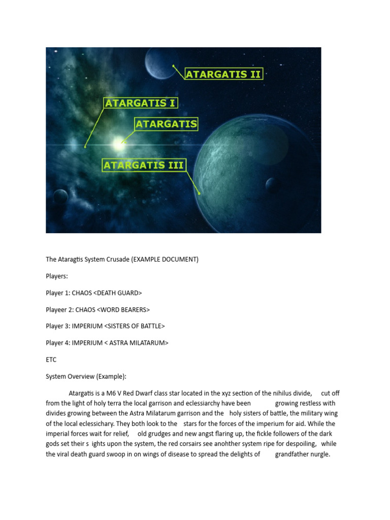 Ataragtis System Crusade Overview | PDF