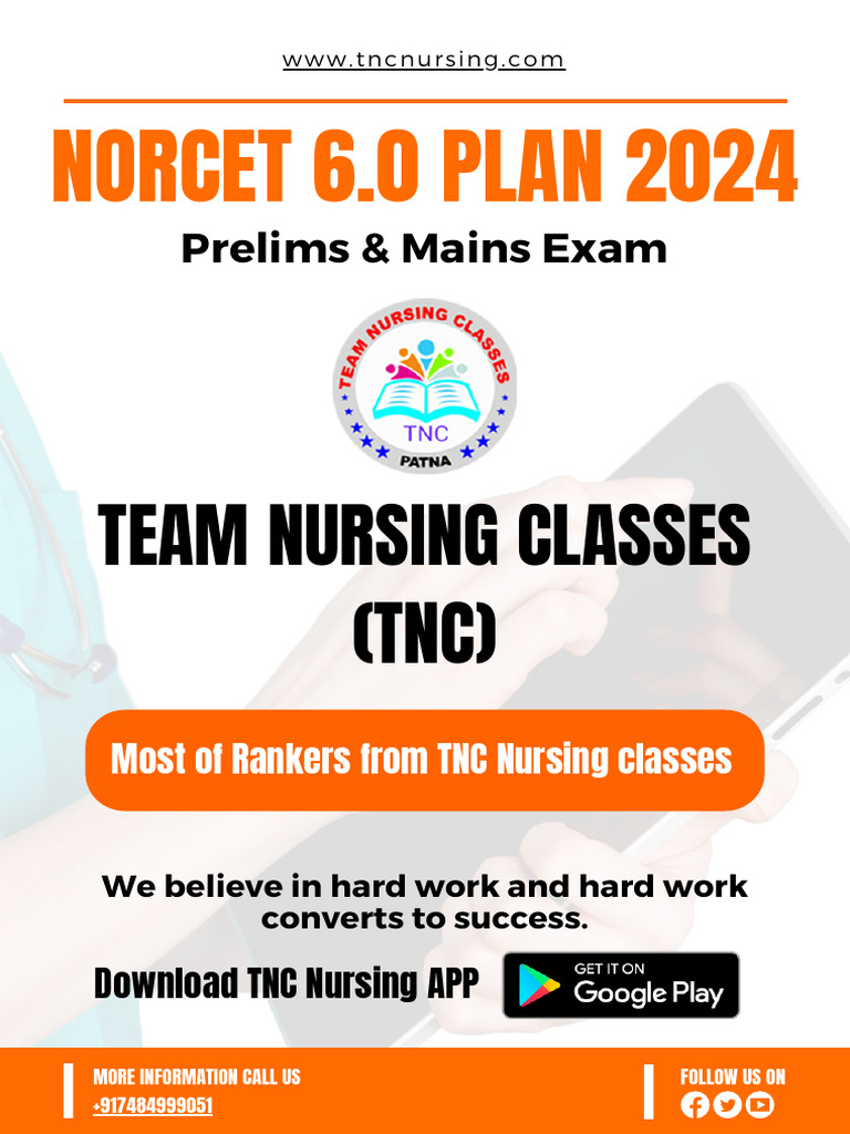 TNC Nursing Norcet 6.0 Plan 2024 | PDF