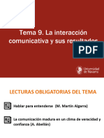 Tema 9. La Interacción Comunicativa y Sus Resultados