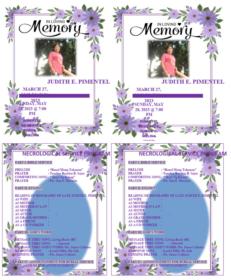 Burial Service Program | PDF