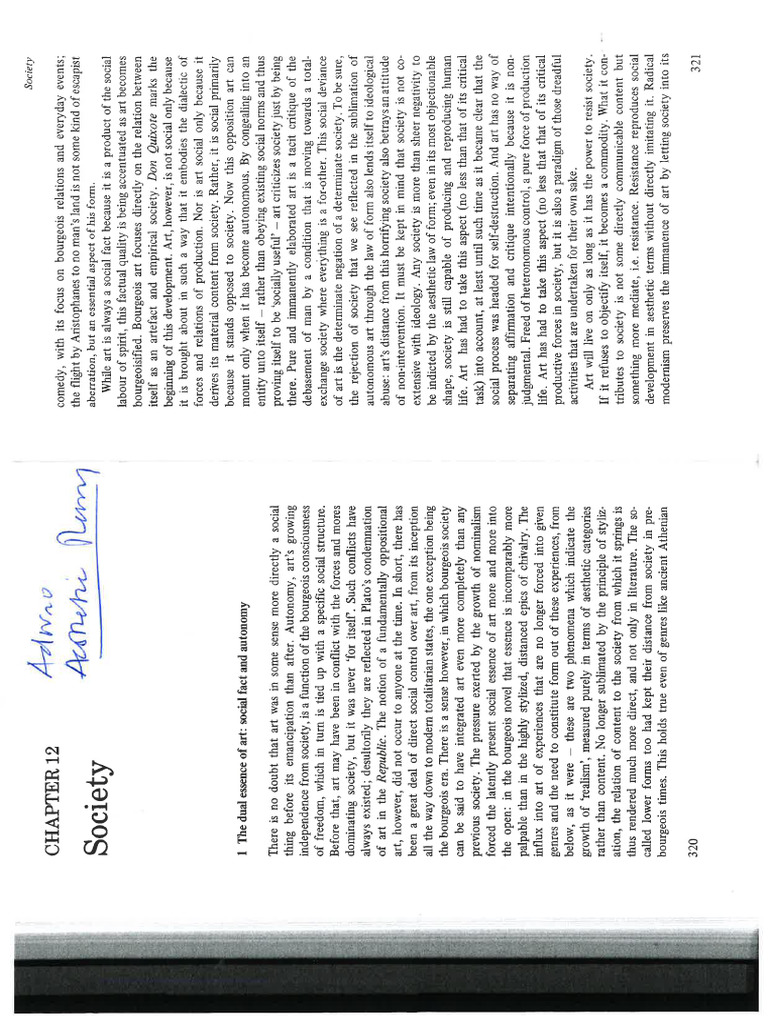 Adorno Aesthetic Theory Extracts PDF