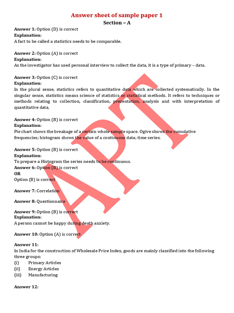 APT Solutions of Economics Sample Paper | PDF | Cost Of Living | Supply ...
