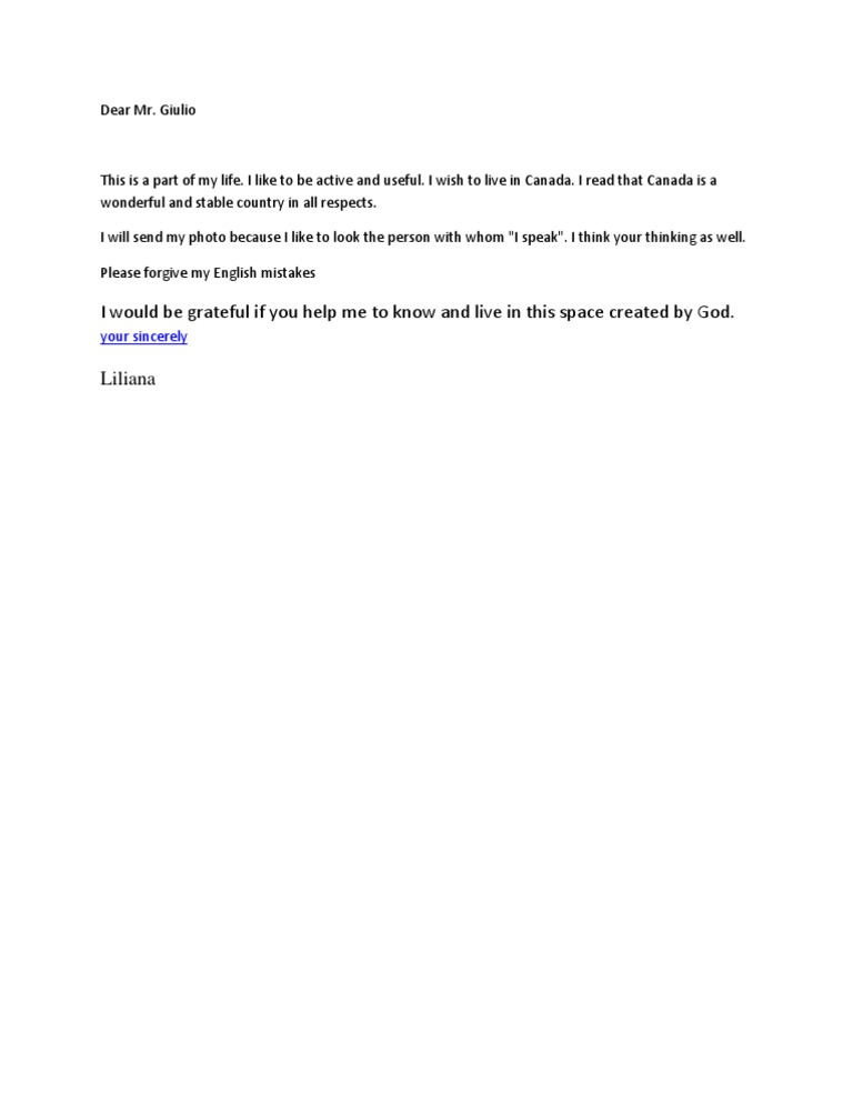 Aspiring Canadian Immigrant's Letter | PDF | Self-Improvement