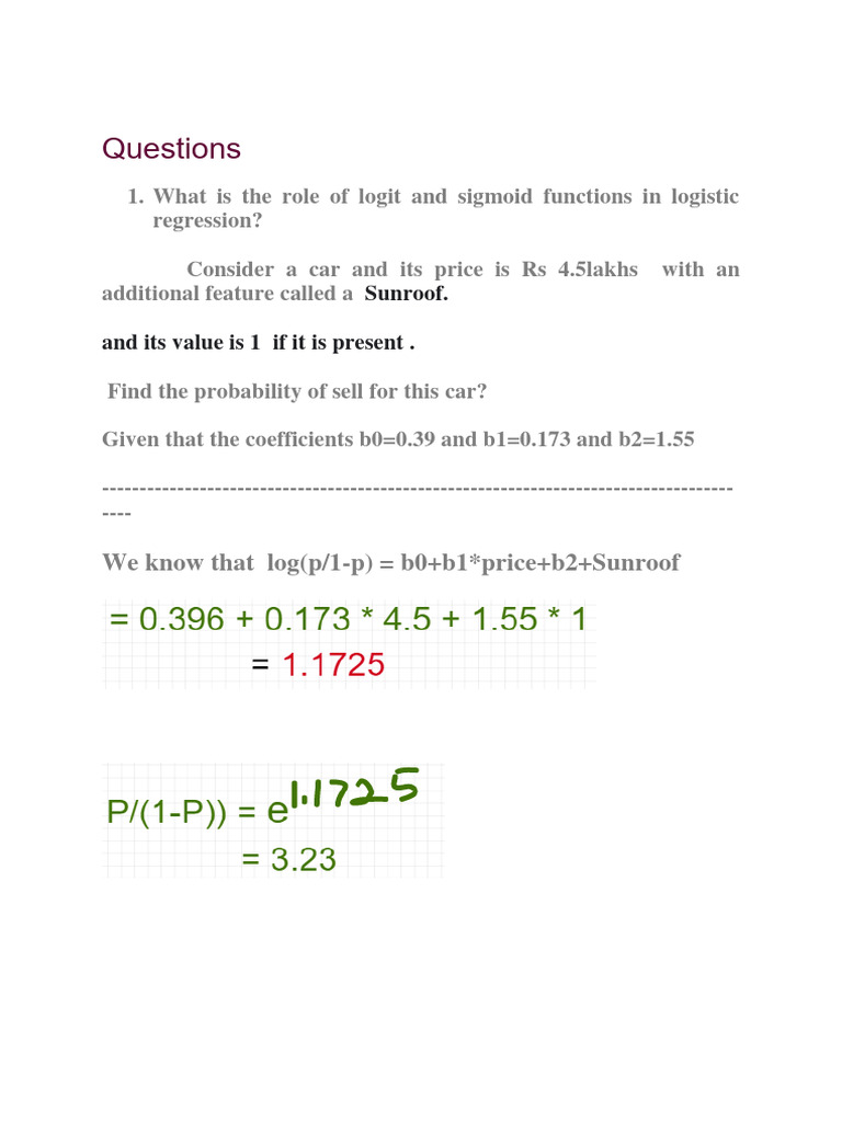 Logistic Regression Explained | PDF | Logistic Regression | Categorical ...