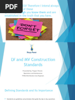 LV and MV Construction Standards