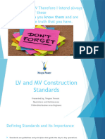 LV and MV Construction Standards
