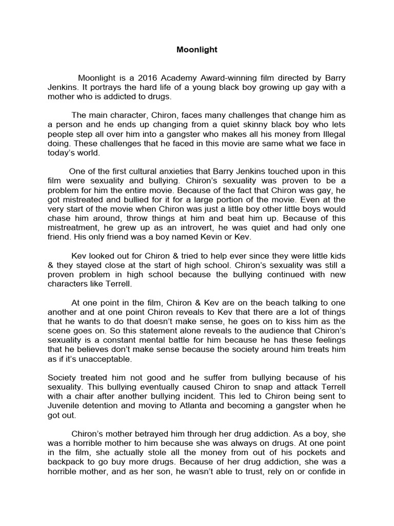 Moonlight reaction paper pdf moonlight 2016 film 
