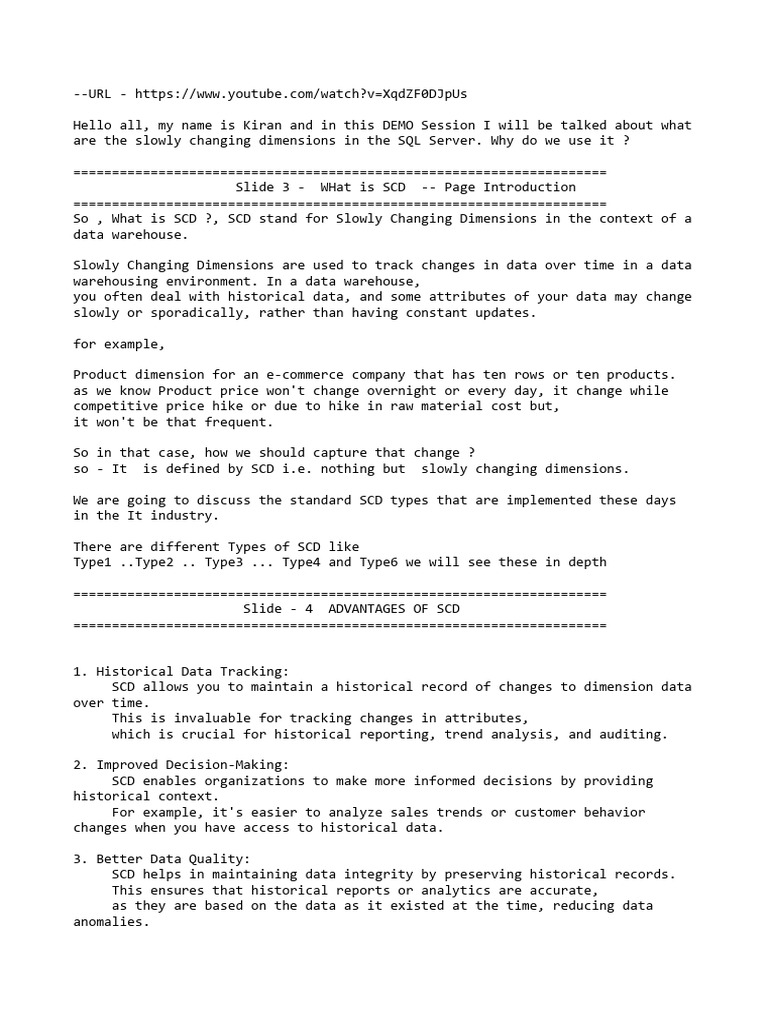 SCD Types Session | PDF | Data Warehouse | Business