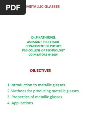 Metallic Glasses