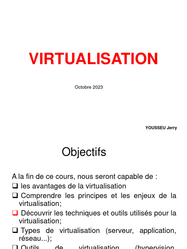 Avantages et Types de Virtualisation | PDF | Virtualisation | Machine ...
