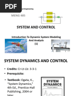 Introduction To Dynamic System Modeling and Analysis