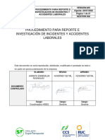 9 - Procedimiento para Reporte e Investigación de Incidentes y Accidentes Laborales V5