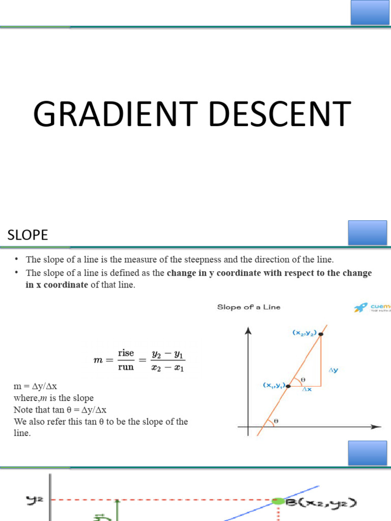 Gradient Descent Vani | PDF | Slope | Tangent