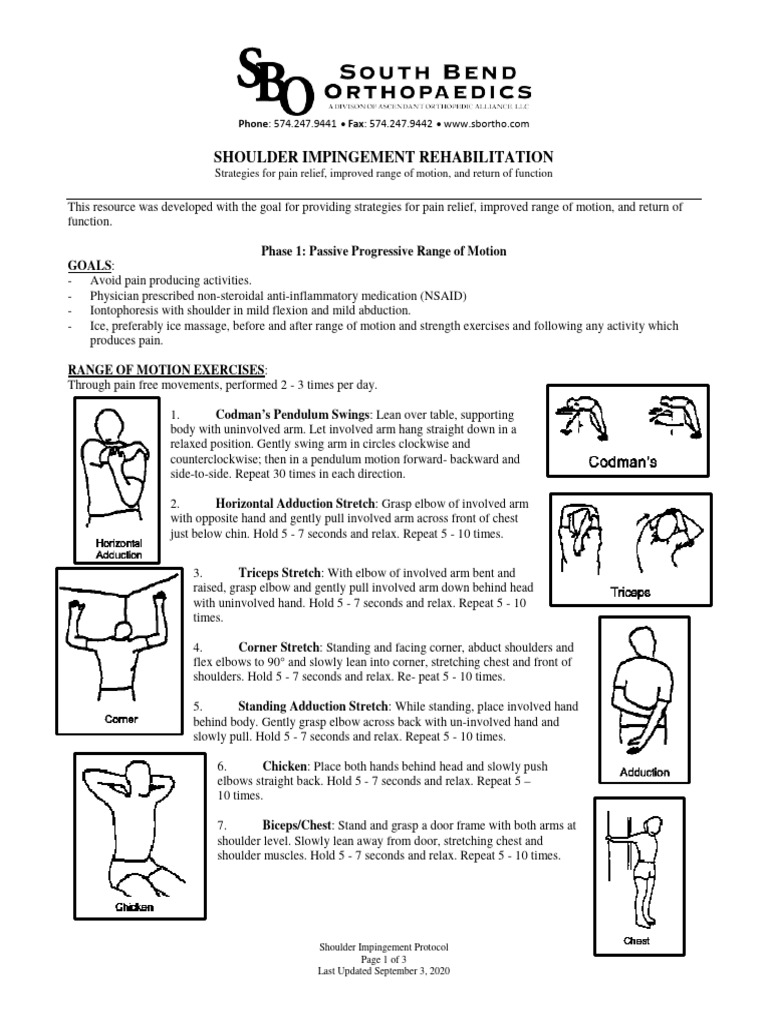 Shoulder Impingement Rehab Protocol | PDF | Anatomical Terms Of Motion ...