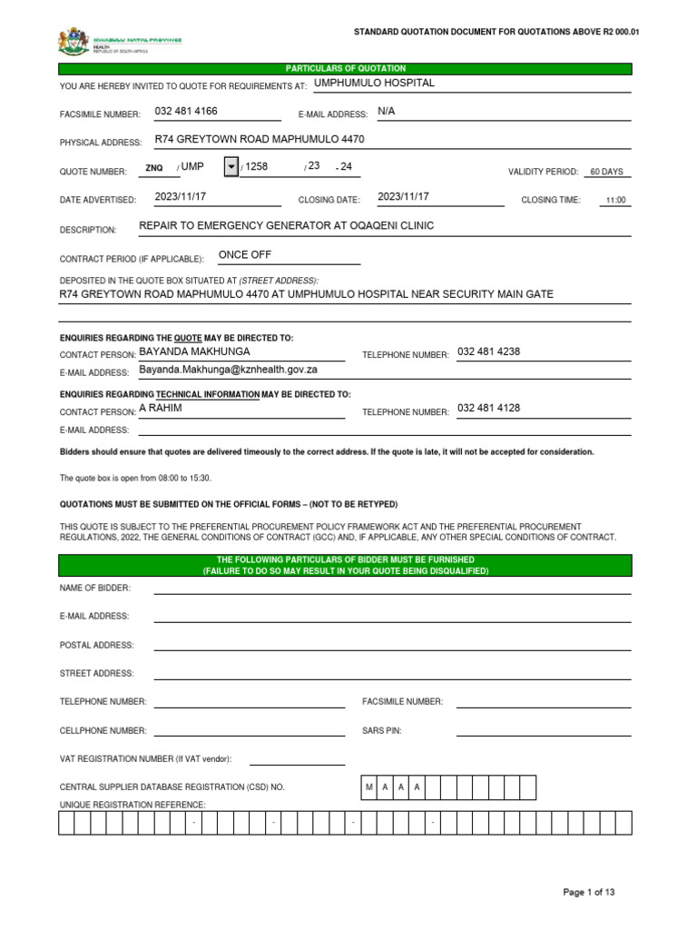 Standard Quotation Document Above R2000'01 - 01022023 | PDF | Dumping ...