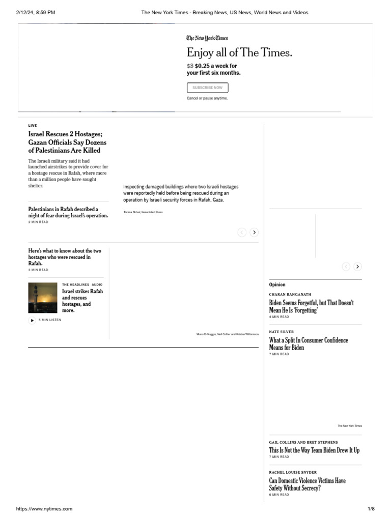 New York Times Breaking News And World Report