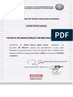 Certificado Senai - Antônio Marcos Bazilio Soares