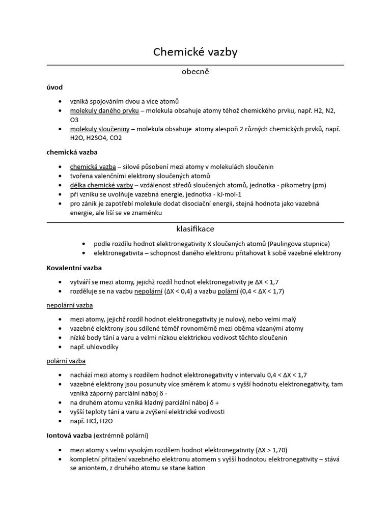 Chemické Vazby | PDF
