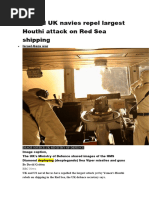 US and UK Navies Repel Largest Houthi Attack On Red Sea Shipping
