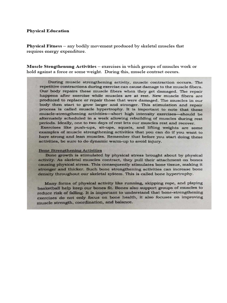 Physical Education | PDF | Strength Training | Sports Science