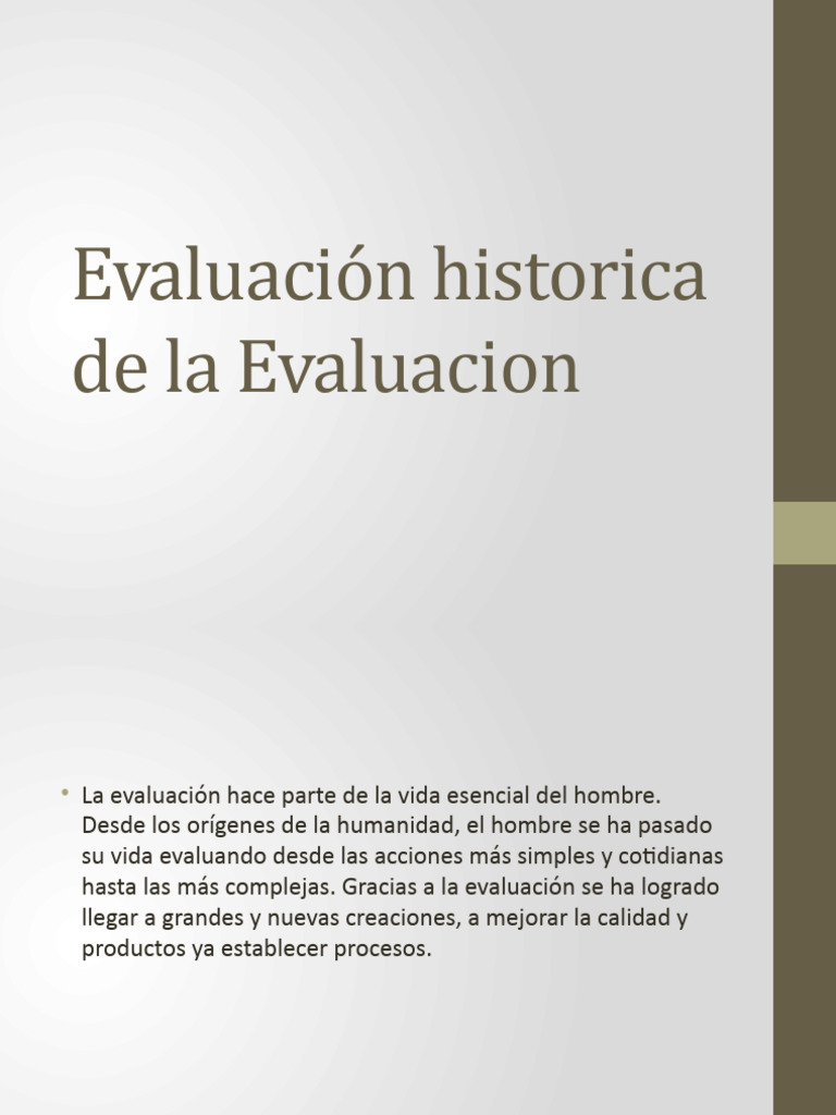Evolución Histórica de la Evaluación | PDF | Evaluación | Inteligencia
