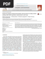 Numerical Analysis of Lateral Movements and Strut Forces in Deep Cement